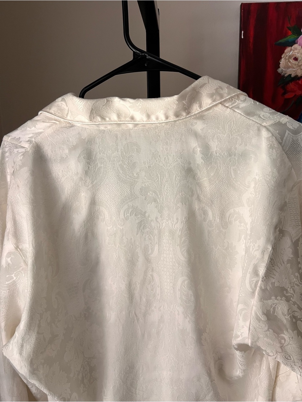 Victoria's Secret Ivory Satin Button-Front Shirt - Picture 7 of 8
